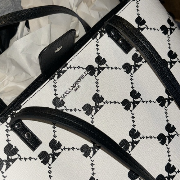 Karl Lagerfeld Black & White handbag 👜 - Picture 6 of 12